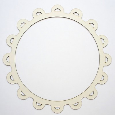 Wooden Scalloped Circle Frame