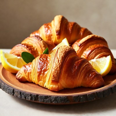Croissants with Lemon Slices