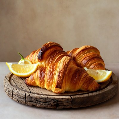 Croissants with Lemon Slices