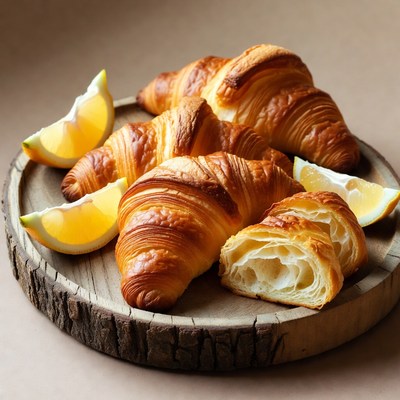 Croissants with Lemon Slices