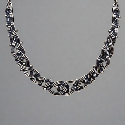 Silver Braided Chain Necklace