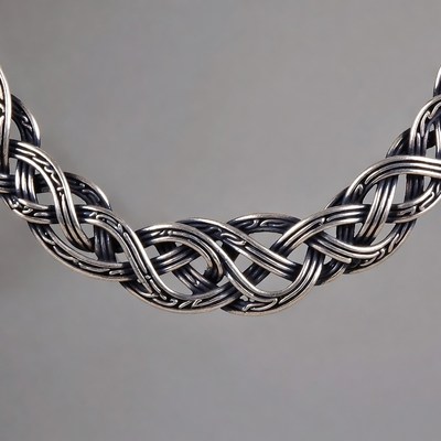 Silver Viking Braid Chain Necklace