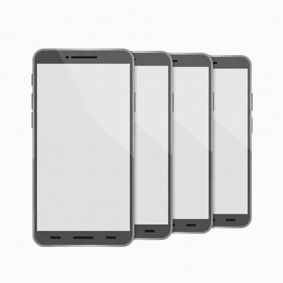 Four Blank Smartphones Illustration