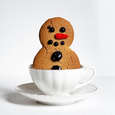 Gingerbread Man in White Teacup