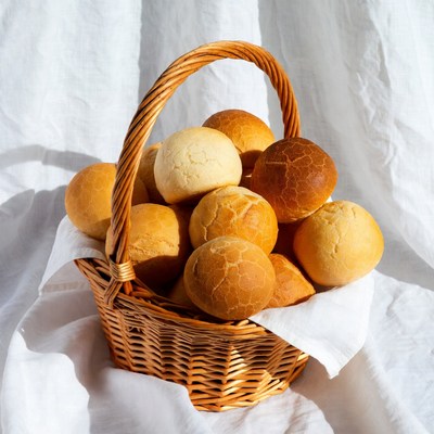 Basket of Fresh Bread Rolls