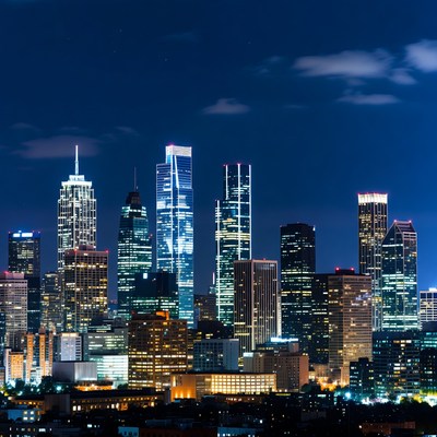 Philadelphia skyline at night
