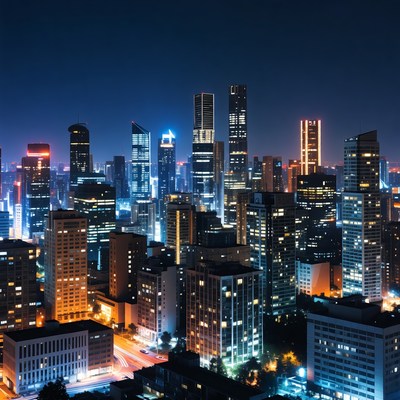 Shanghai skyline at night