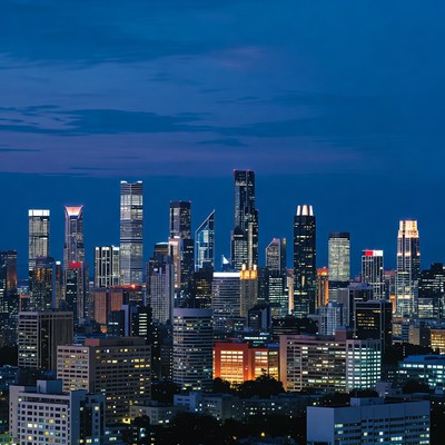 Vibrant City Skyline at Night