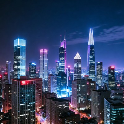Vibrant Night Skyline of Shenzhen