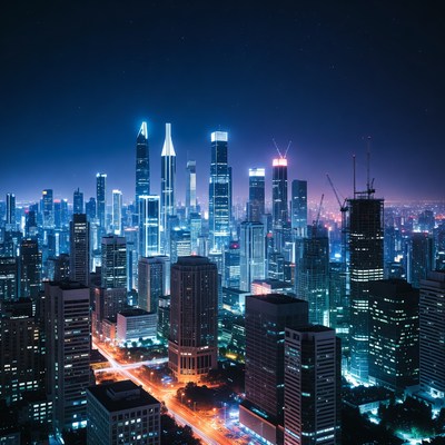 Shanghai skyline at night