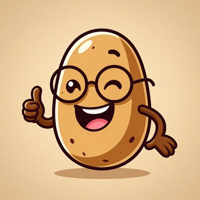 Cartoon Potato Giving Thumbs Up