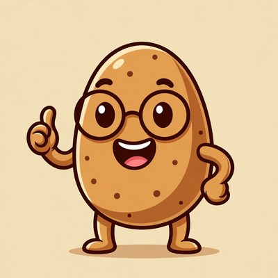 Cartoon Potato Giving Thumbs Up
