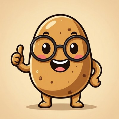 Cartoon Potato Giving Thumbs Up