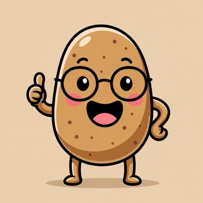 Cartoon potato giving thumbs up