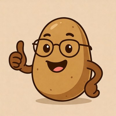 Cartoon potato giving thumbs up