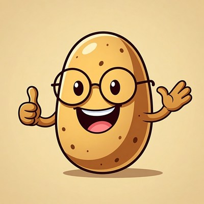 Cartoon Potato Giving Thumbs Up