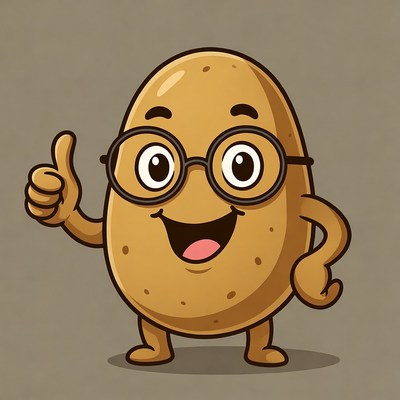Cartoon Potato Giving Thumbs Up