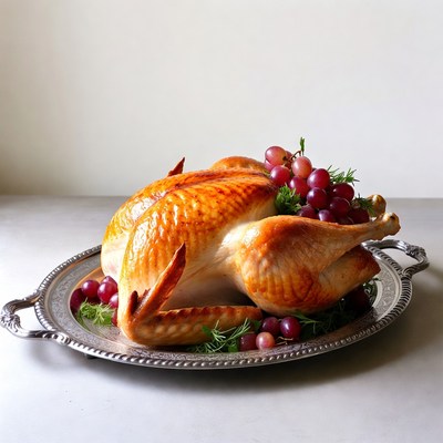 Roasted Turkey with Grapes