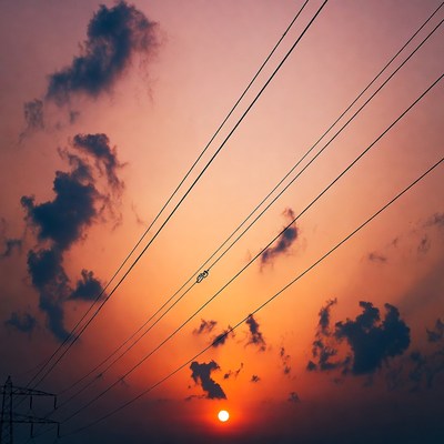 Sunset with Power Lines