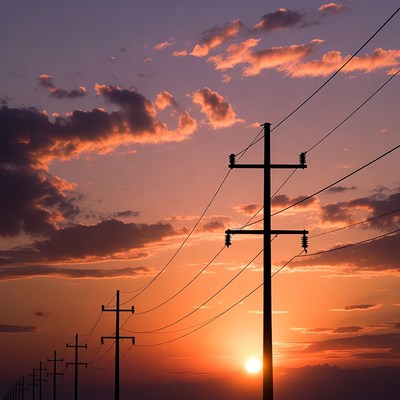 Power Lines at Sunset