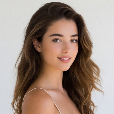 Beautiful woman with long brown hair