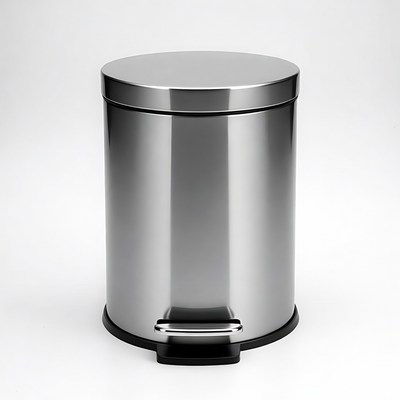 Shiny Stainless Steel Step Trash Can