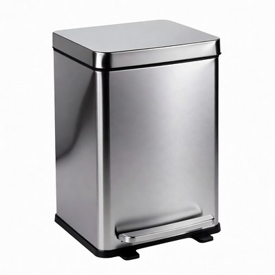Shiny Stainless Steel Step Trash Can