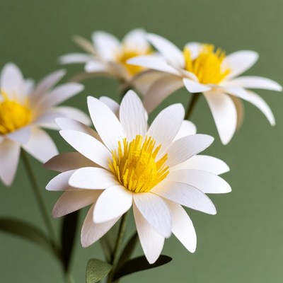 Paper Cutout White Daisies