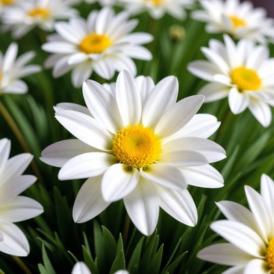 White Daisies in Green Grass