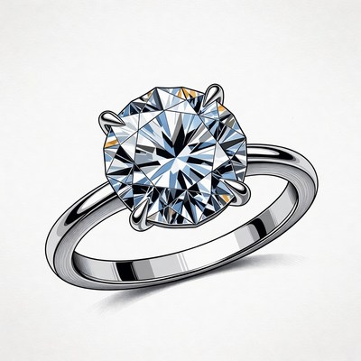 Large Diamond Engagement Ring