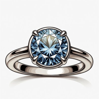 Blue Diamond Engagement Ring