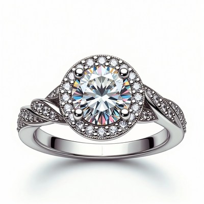 Halo Diamond Engagement Ring