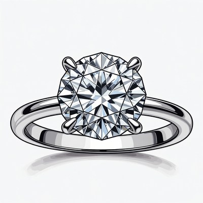 Diamond Engagement Ring Illustration