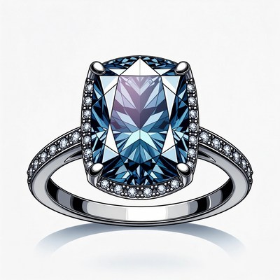 Blue Sapphire Engagement Ring