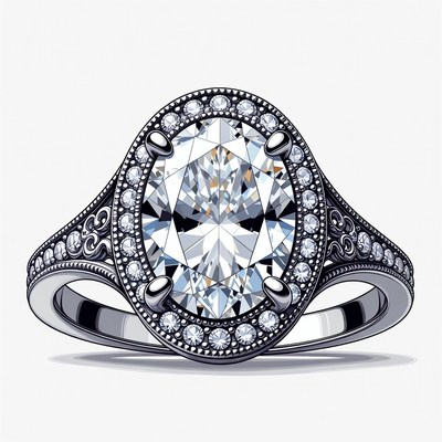 Oval Diamond Engagement Ring
