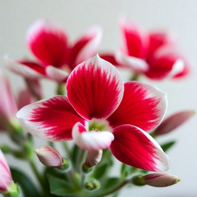 Red and White Geranium Flowers