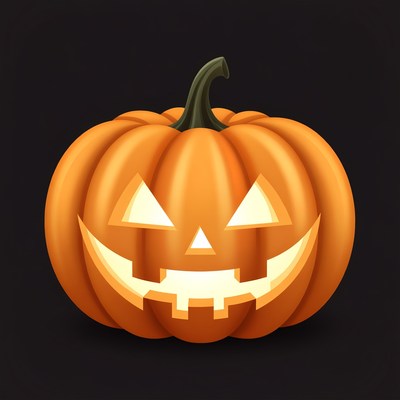 Jack-o'-lantern pumpkin on black background