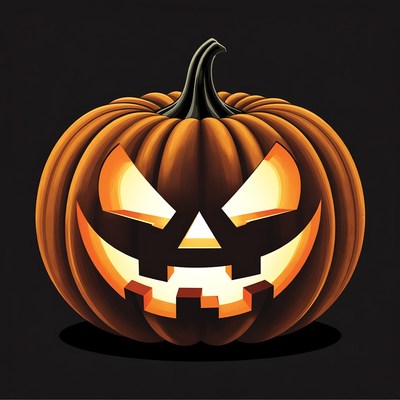 Jack-o'-lantern pumpkin on black background