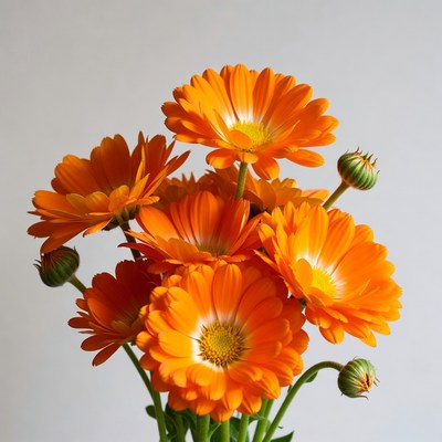 Orange Calendula Flowers Bouquet