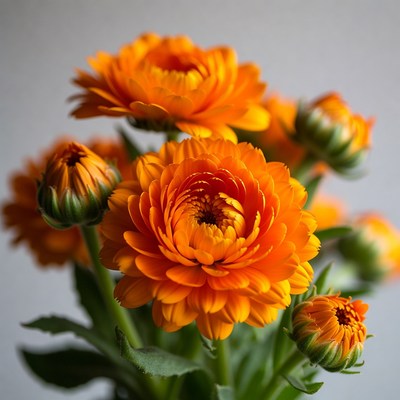 Vibrant Orange Calendula Flowers Bouquet