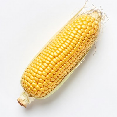 Fresh corn cob on white background
