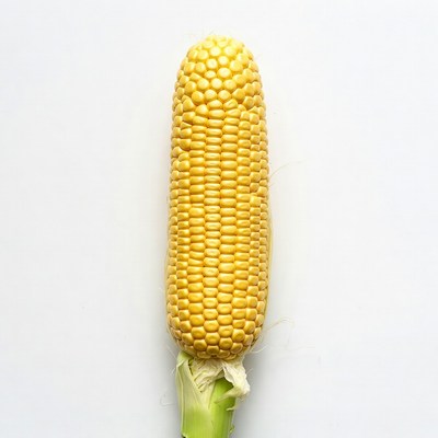 Fresh corn cob on white background