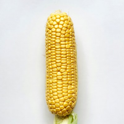 Fresh corn cob on white background