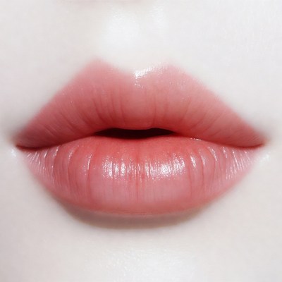 Closeup pink glossy lips