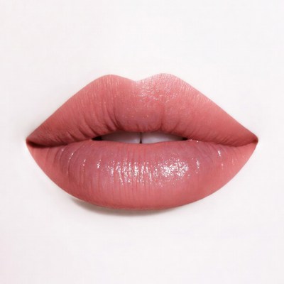Closeup pink glossy lips