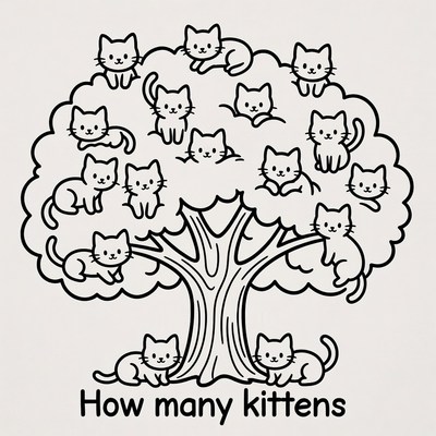 Tree Full of Kittens Illustration