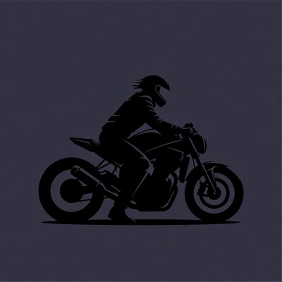 Woman riding motorcycle silhouette