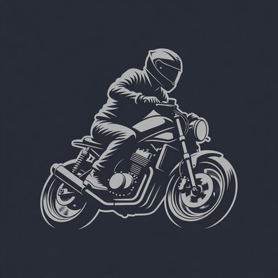 Man riding motorcycle illustration