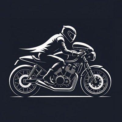 Man riding motorcycle illustration