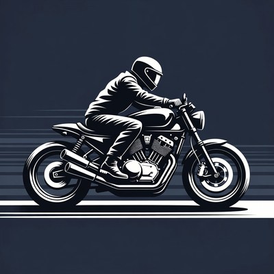 Man riding motorcycle silhouette